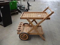 Houten rolserveerwagentje bois le duc