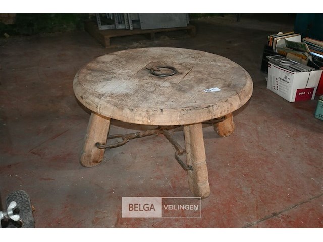 Houten ronde salontafel - afbeelding 1 van  5