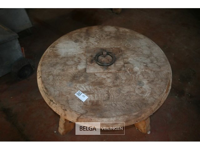Houten ronde salontafel - afbeelding 3 van  5