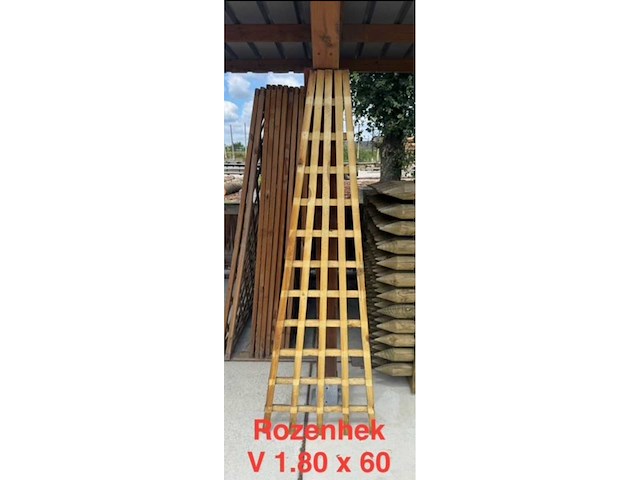 Houten rozenhek 180 x 60 (15x) - afbeelding 1 van  1