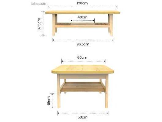 Houten salontafel met een luchtig ontwerp - afbeelding 7 van  8