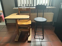 Houten schoolbankje - afbeelding 1 van  6