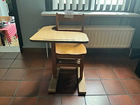 Houten schoolbankje - afbeelding 2 van  6