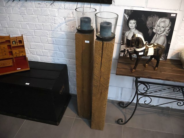 Houten sokkel (x2) - afbeelding 1 van  6