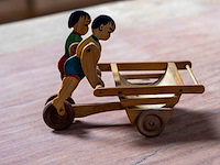 Houten spaarpot, eend en kar - afbeelding 5 van  6