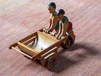 Houten spaarpot, eend en kar - afbeelding 6 van  6