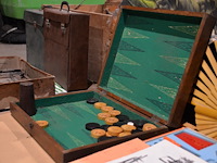 Houten speelkoffer backgammon - afbeelding 1 van  3