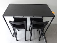 Houten staantafel + 2x houten barstoel - afbeelding 3 van  5