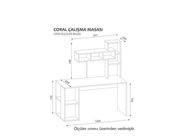 Houten studiebureau | 100% melamine gecoat | 18mm dik | 140cm breedte | wit notenhout - afbeelding 4 van  4