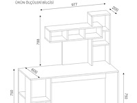 Houten studiebureau | 100% melamine gecoat | 18mm dik | 140cm breedte | wit notenhout - afbeelding 4 van  4