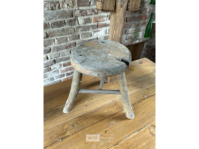 Houten tafel l152xb70xh81 cm met houten krukje - afbeelding 2 van  3