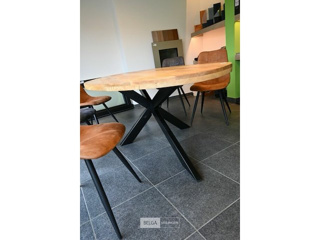 Houten tafel met 6 stoelen - afbeelding 5 van  6