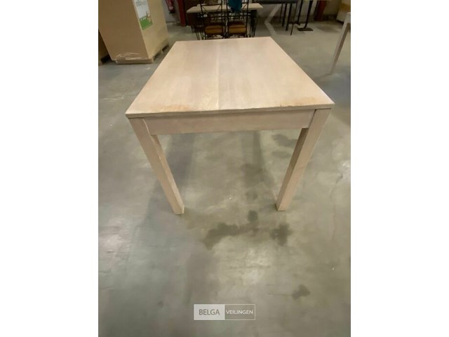 Houten tafel met hout onderstel wit - afbeelding 2 van  2