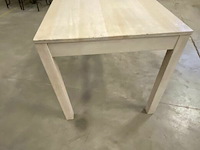 Houten tafel met hout onderstel wit - afbeelding 1 van  2