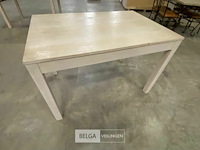 Houten tafel met hout onderstel wit - afbeelding 2 van  2