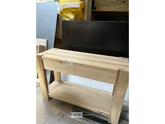 Houten tafel met lade - afbeelding 1 van  2