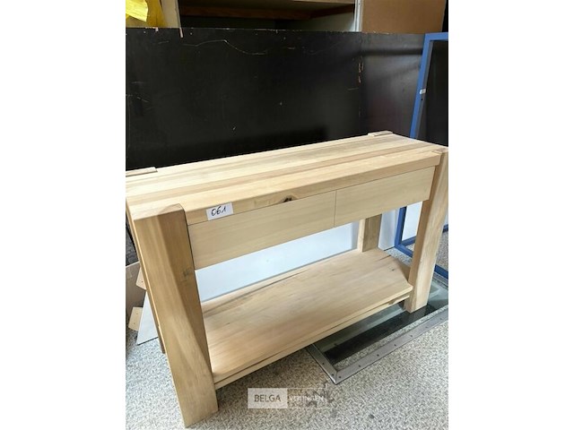 Houten tafel met lade - afbeelding 1 van  2