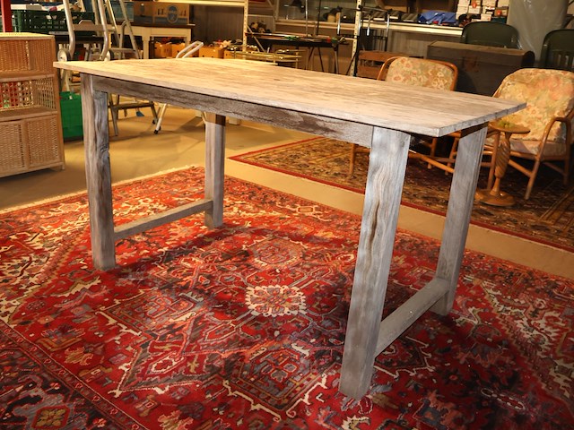 Houten tafel teak - afbeelding 1 van  6