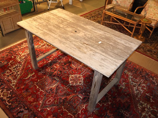 Houten tafel teak - afbeelding 2 van  6