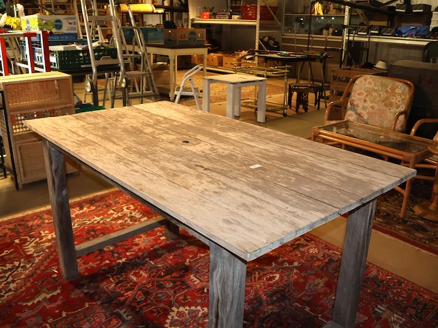Houten tafel teak - afbeelding 3 van  6