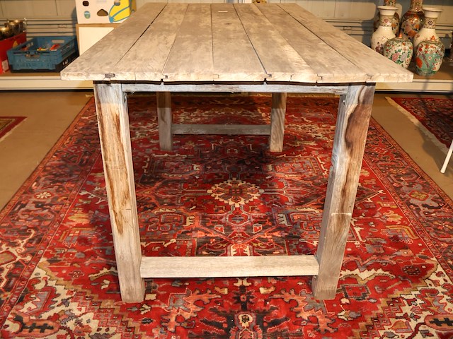Houten tafel teak - afbeelding 5 van  6