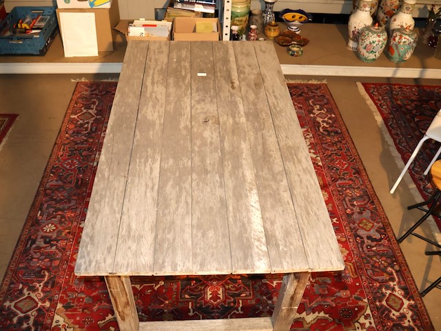 Houten tafel teak - afbeelding 6 van  6