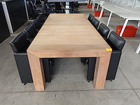 Houten tafel + verrijdbare stoelen - afbeelding 2 van  6