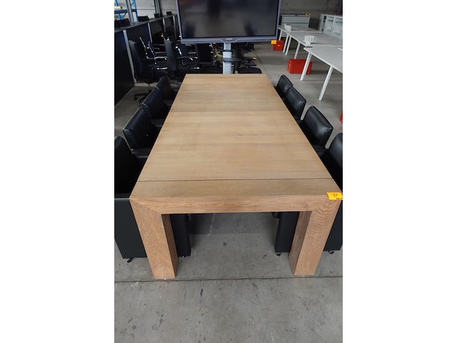 Houten tafel + verrijdbare stoelen - afbeelding 3 van  6