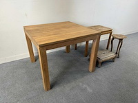 Houten tafel + zitkruk - furniture set (4x) - afbeelding 5 van  9