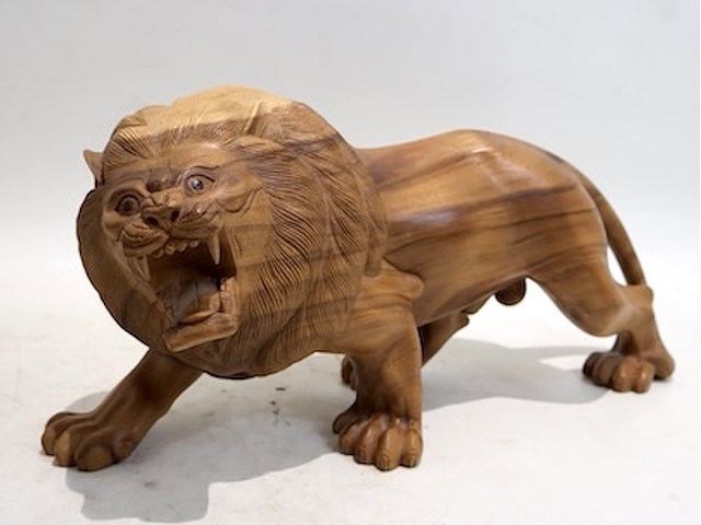 Houten tijger en leeuw - afbeelding 6 van  9