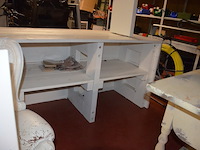 Houten toog wit afm. 237x69x87, wandtafel wit afm. 192x36x73 - afbeelding 8 van  9