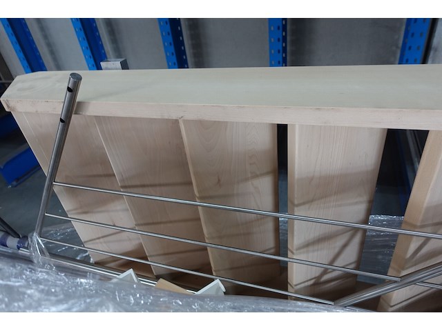Houten trap + inox leuning - afbeelding 1 van  3