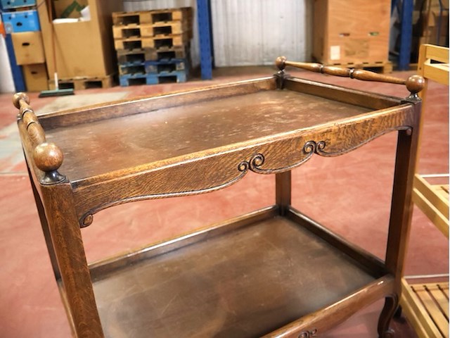 Houten trolley (x2) - afbeelding 3 van  5