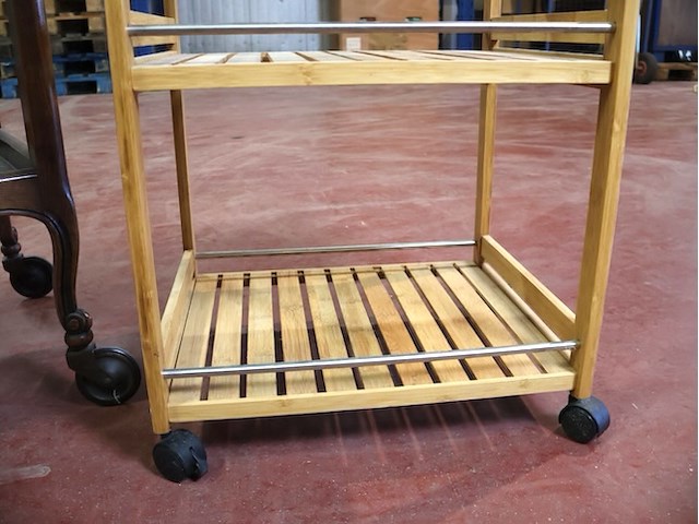 Houten trolley (x2) - afbeelding 4 van  5
