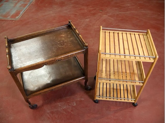 Houten trolley (x2) - afbeelding 5 van  5