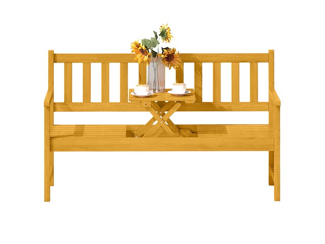 Houten tuinbank met twee zitplaatsen - afbeelding 2 van  5