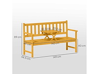 Houten tuinbank met twee zitplaatsen - afbeelding 3 van  5