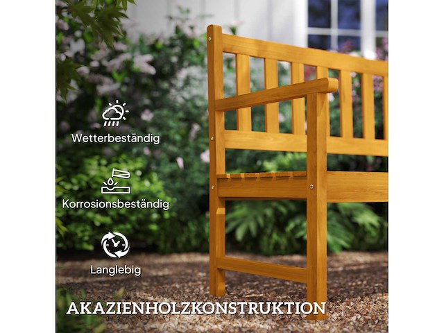 Houten tuinbank met twee zitplaatsen - afbeelding 5 van  5