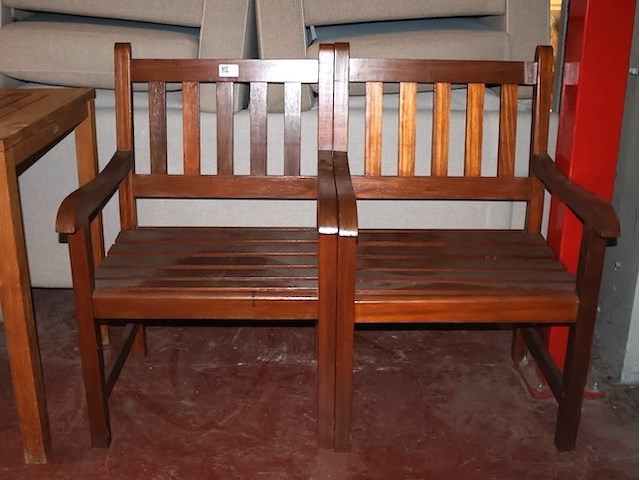 Houten tuinstoel (x2) - afbeelding 1 van  4