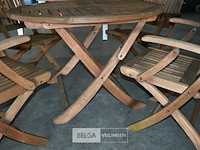 Houten tuintafel + 4 houten tuinstoelen - afbeelding 3 van  6