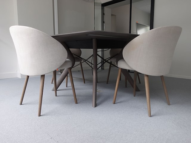 Houten vergadertafel + 4 stoelen mobitec - afbeelding 2 van  5