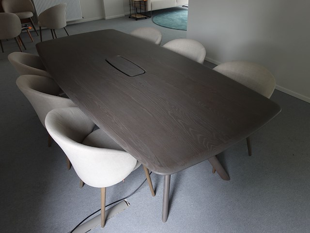 Houten vergadertafel + 6 stoelen mobitec - afbeelding 3 van  6