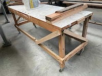 Houten verrijdbare werkbank (2x) - afbeelding 5 van  5