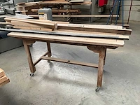 Houten verrijdbare werkbank (2x) - afbeelding 4 van  5