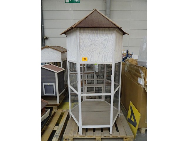 Houten vogelkooi - afbeelding 1 van  4