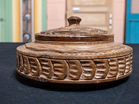 Houten voorraadpot met deksel - afbeelding 1 van  3
