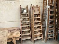Houten vouwladder (5x) - afbeelding 1 van  2