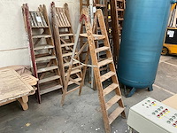 Houten vouwladder (5x) - afbeelding 2 van  2