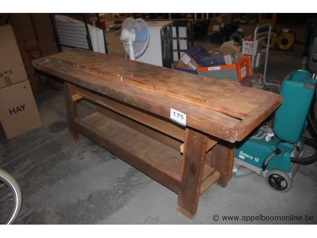 Houten werkbank, met onderblad - afbeelding 1 van  1