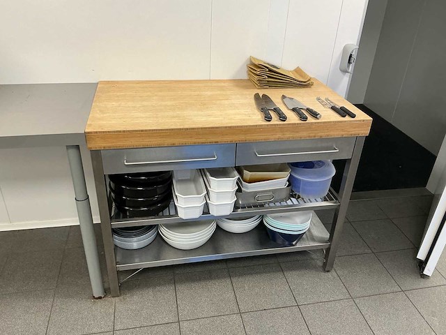 Houten werktafel - afbeelding 1 van  4